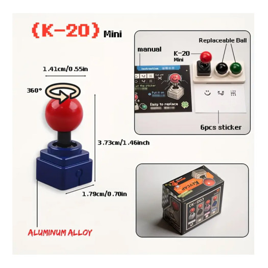 Keycaps for ESC Key Retro Arcade Joystick Style Replaceable Ball Keycap Base with Sticker Suitable for Most MX Switches Mechanical Keyboard